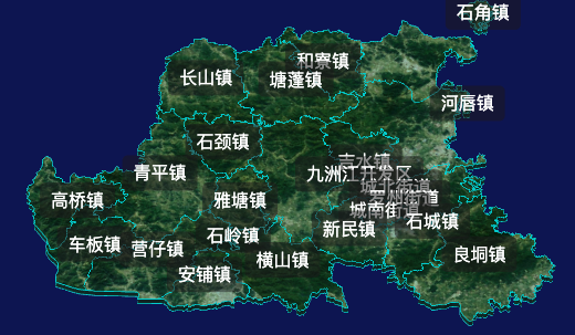 threejs湛江市廉江市geoJson地图3d地图自定义贴图加CSS2D标签