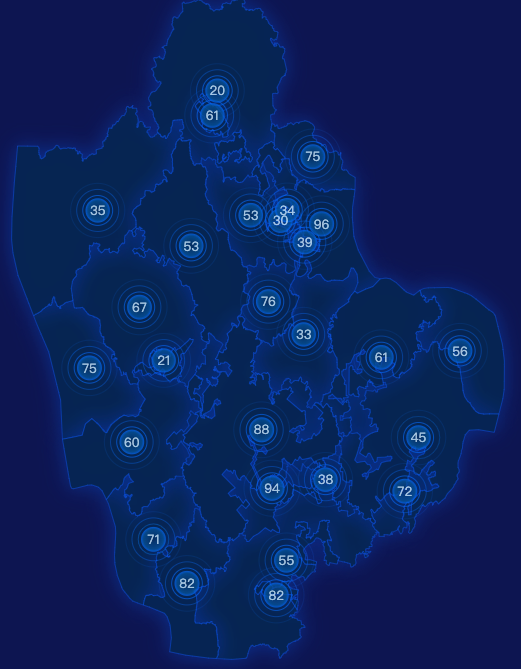 echarts湛江市雷州市geoJson地图圆形波纹状气泡图
