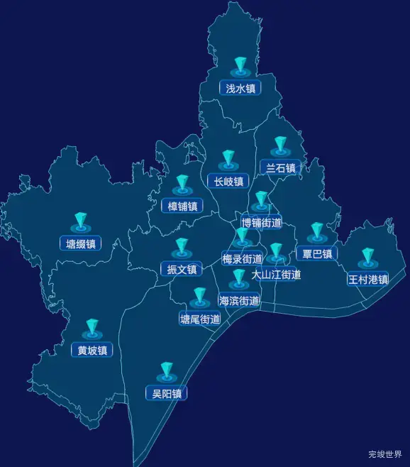 echarts湛江市吴川市geoJson地图点击跳转到指定页面