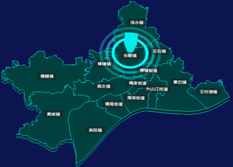 threejs湛江市吴川市geoJson地图3d地图添加旋转棱锥
