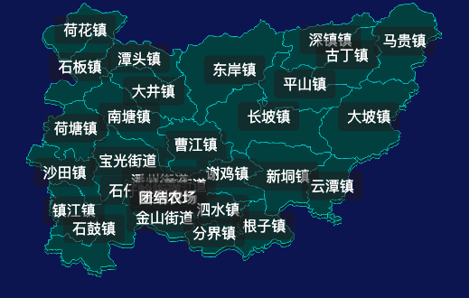 threejs茂名市高州市geoJson地图3d地图css2d标签