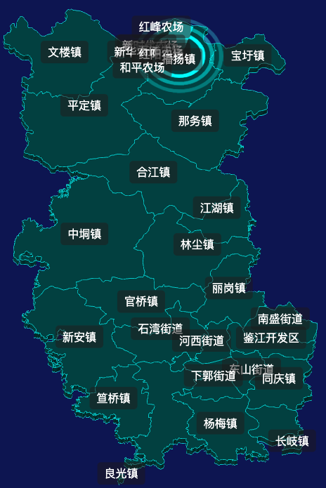threejs茂名市化州市geoJson地图3d地图添加旋转棱锥