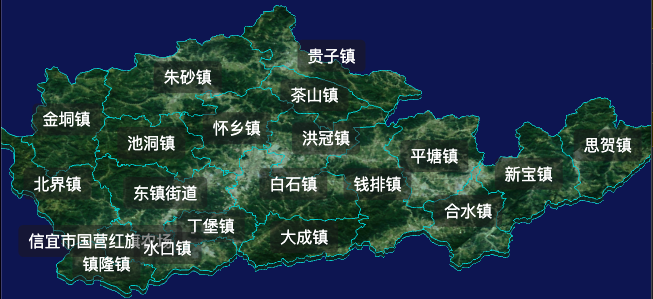 threejs茂名市信宜市geoJson地图3d地图自定义贴图加CSS2D标签