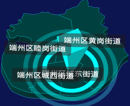 threejs肇庆市端州区geoJson地图3d地图添加旋转棱锥