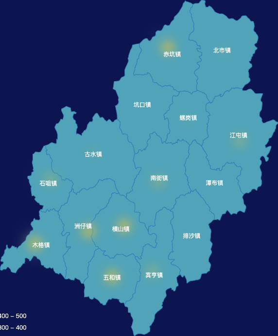 echarts肇庆市广宁县geoJson地图热力图