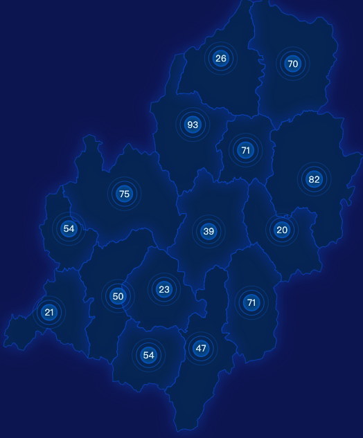echarts肇庆市广宁县geoJson地图圆形波纹状气泡图
