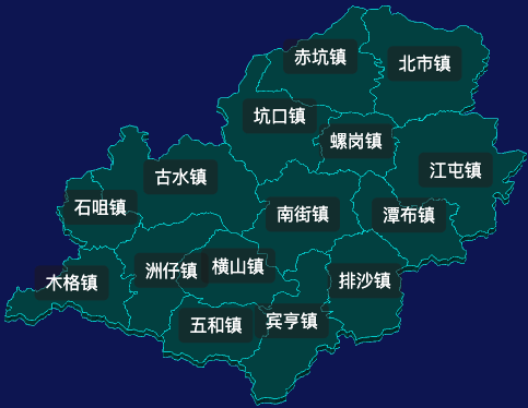 threejs肇庆市广宁县geoJson地图3d地图css2d标签