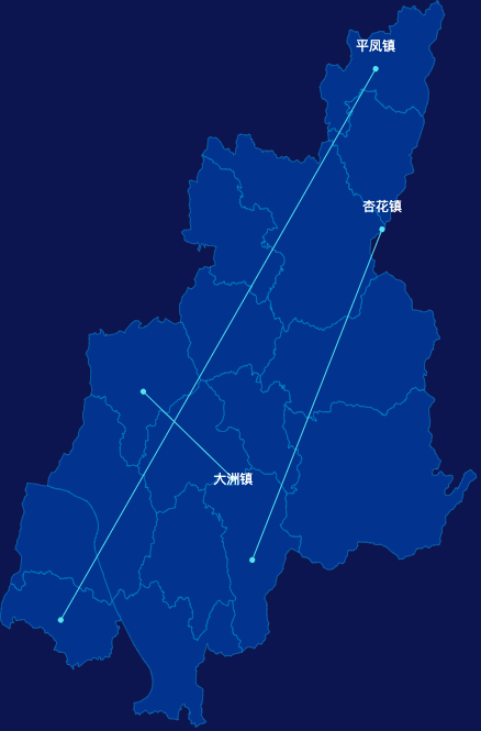 echarts肇庆市封开县geoJson地图自定义引导线