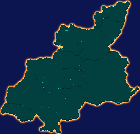 threejs肇庆市封开县geoJson地图3d地图添加金色效果