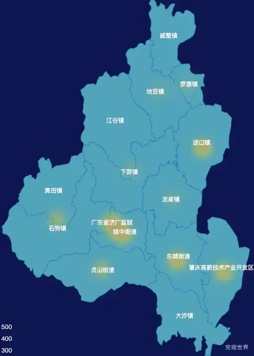 echarts肇庆市四会市geoJson地图热力图