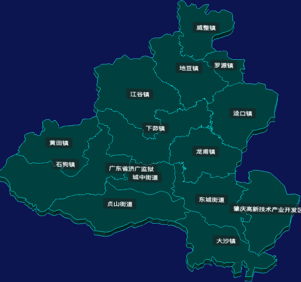 threejs肇庆市四会市geoJson地图3d地图CSS3D标签