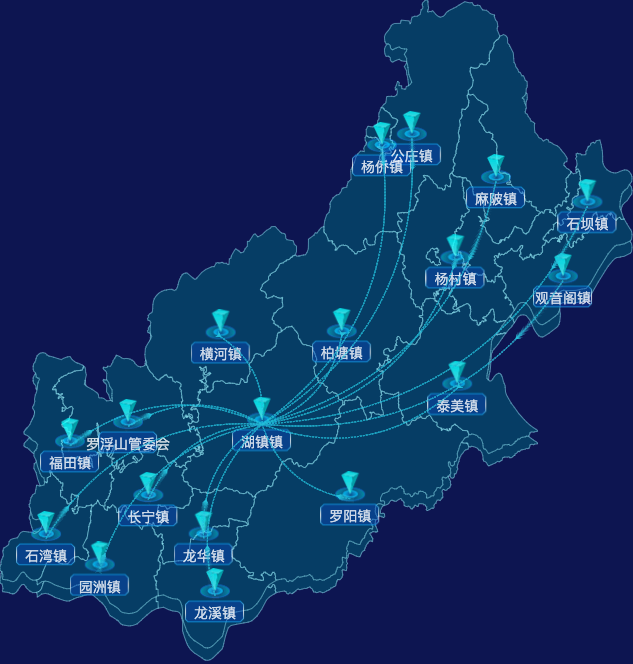 echarts惠州市博罗县geoJson地图label样式自定义