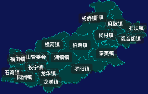 threejs惠州市博罗县geoJson地图3d地图css2d标签