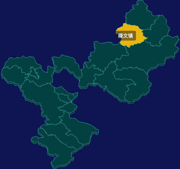 threejs梅州市梅县区geoJson地图3d地图鼠标移入显示标签并高亮