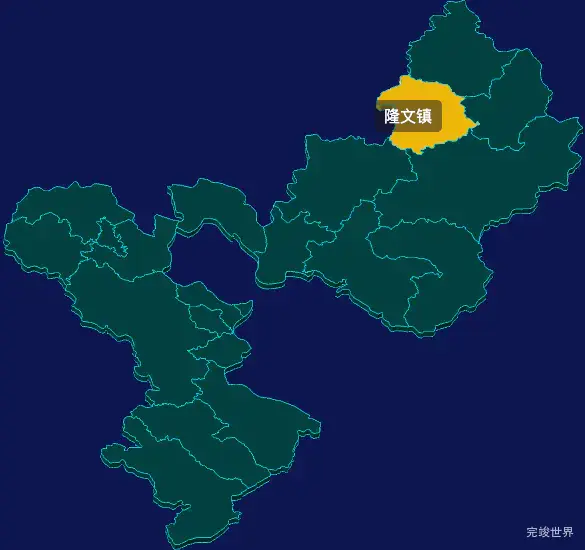 threejs梅州市梅县区geoJson地图3d地图鼠标移入显示标签并高亮