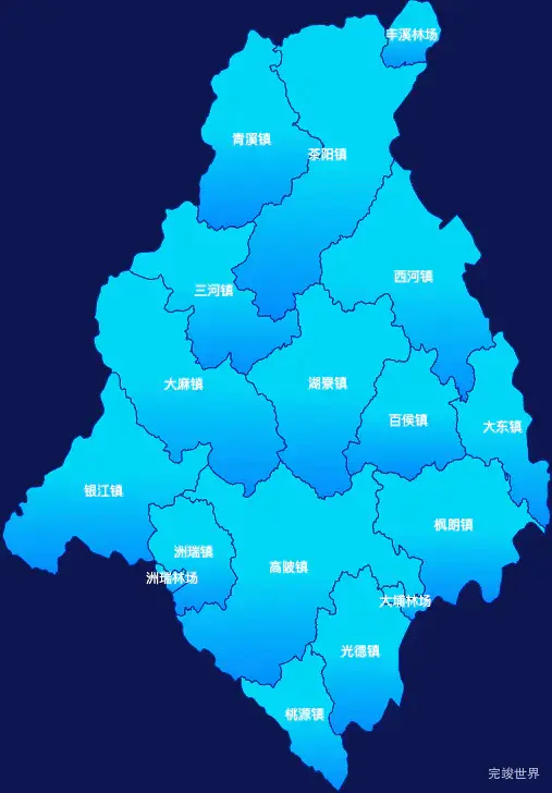 echarts梅州市大埔县geoJson地图局部颜色渐变