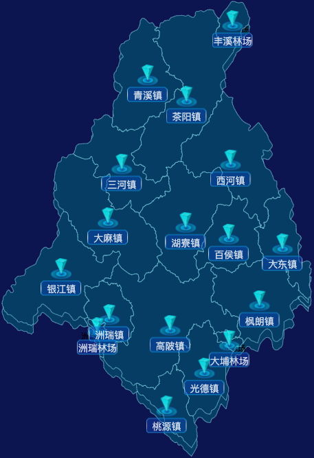 echarts梅州市大埔县geoJson地图点击跳转到指定页面