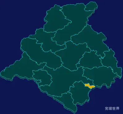 threejs梅州市大埔县geoJson地图3d地图指定区域闪烁