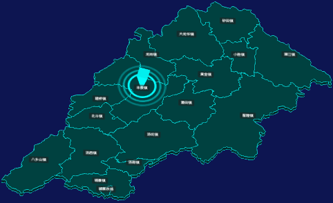 threejs梅州市丰顺县geoJson地图3d地图添加旋转棱锥