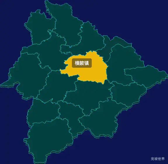 threejs梅州市五华县geoJson地图3d地图鼠标移入显示标签并高亮