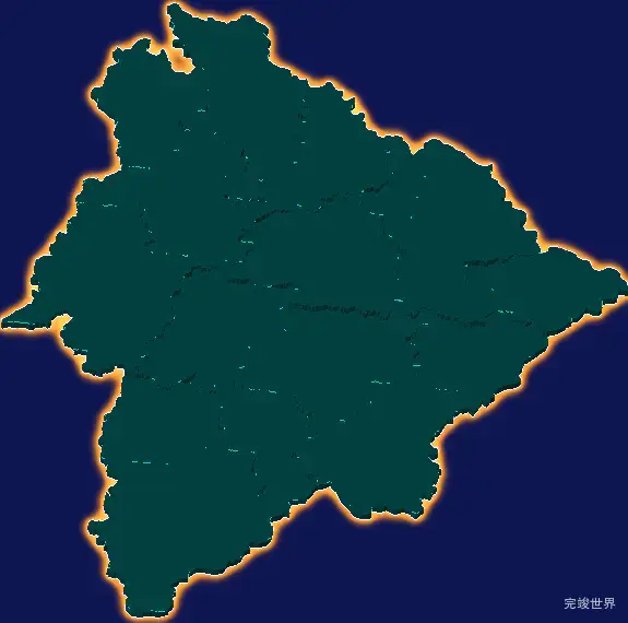 threejs梅州市五华县geoJson地图3d地图添加金色效果