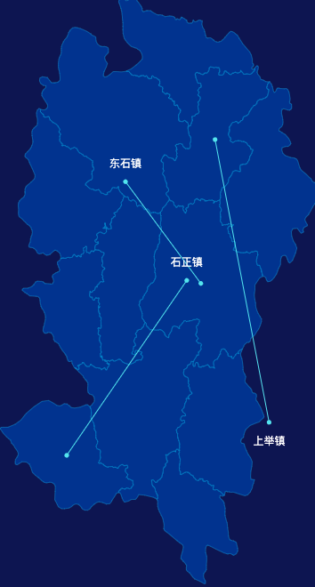 echarts梅州市平远县geoJson地图自定义引导线