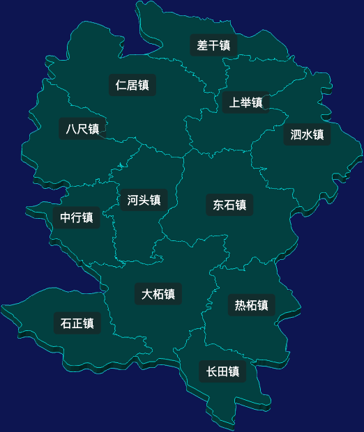 threejs梅州市平远县geoJson地图3d地图css2d标签