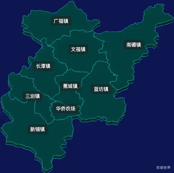 threejs梅州市蕉岭县geoJson地图3d地图自定义贴图加CSS2D标签