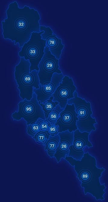 echarts梅州市兴宁市geoJson地图圆形波纹状气泡图