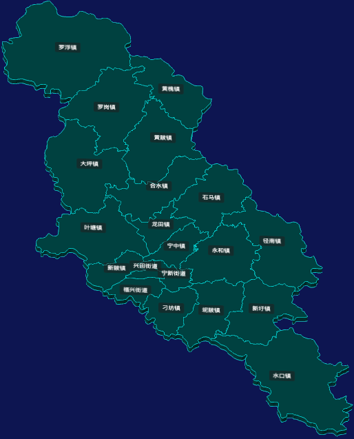 threejs梅州市兴宁市geoJson地图3d地图CSS3D标签