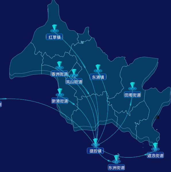 echarts汕尾市城区geoJson地图自定义label样式