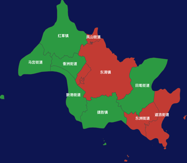 echarts汕尾市城区geoJson地图定义颜色