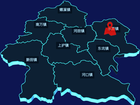 echarts汕尾市陆河县geoJson地图3d地图自定义图标