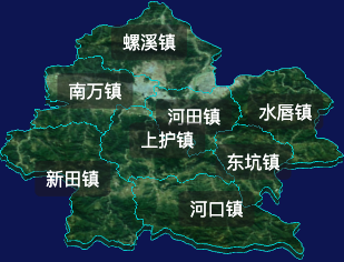 threejs汕尾市陆河县geoJson地图3d地图自定义贴图加CSS2D标签