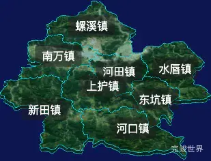 threejs汕尾市陆河县geoJson地图3d地图自定义贴图加CSS2D标签