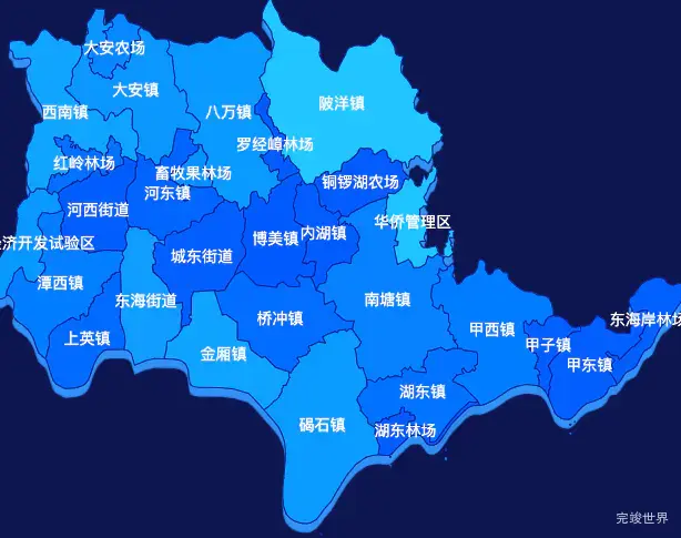 echarts汕尾市陆丰市geoJson地图 visualMap控制地图颜色