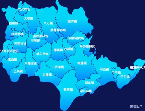 echarts汕尾市陆丰市geoJson地图局部颜色渐变