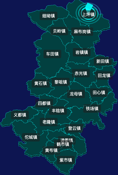 threejs河源市龙川县geoJson地图3d地图CSS2D外加旋转棱锥