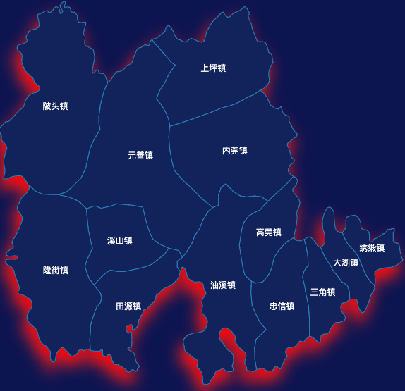 echarts河源市连平县geoJson地图阴影