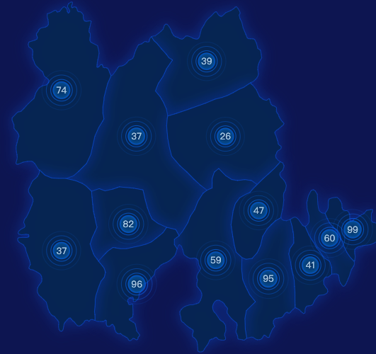 echarts河源市连平县geoJson地图圆形波纹状气泡图