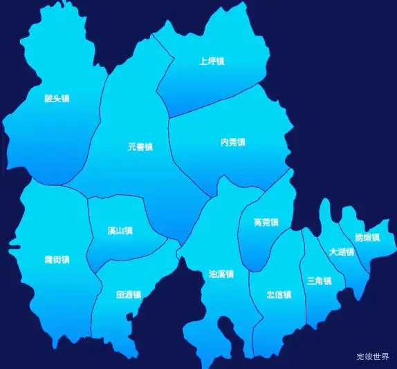 echarts河源市连平县geoJson地图局部颜色渐变