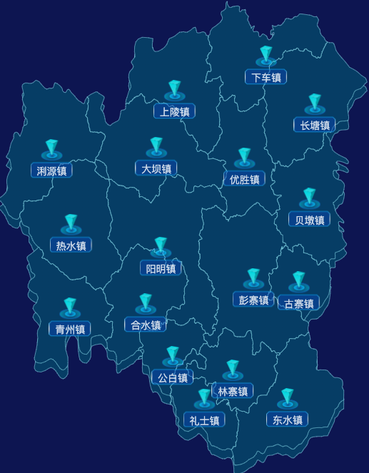 echarts河源市和平县geoJson地图点击跳转到指定页面