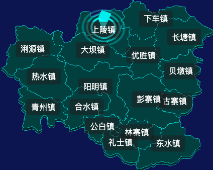 threejs河源市和平县geoJson地图3d地图CSS2D外加旋转棱锥
