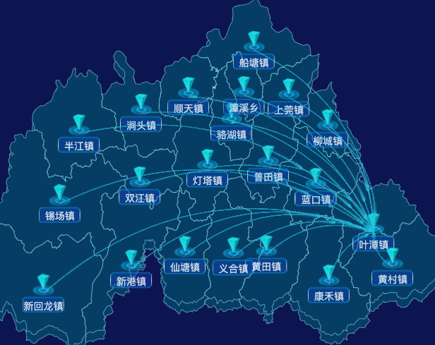 echarts河源市东源县geoJson地图自定义label样式