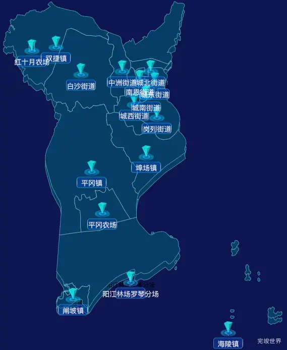 echarts阳江市江城区geoJson地图点击跳转到指定页面