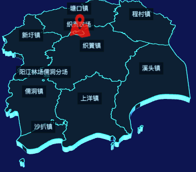 echarts阳江市阳西县geoJson地图3d地图自定义图标
