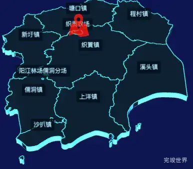 echarts阳江市阳西县geoJson地图3d地图自定义图标