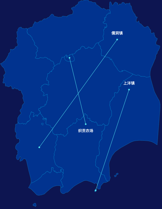 echarts阳江市阳西县geoJson地图自定义引导线