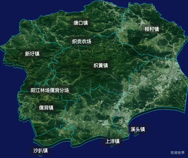 threejs阳江市阳西县geoJson地图3d地图自定义贴图加CSS2D标签