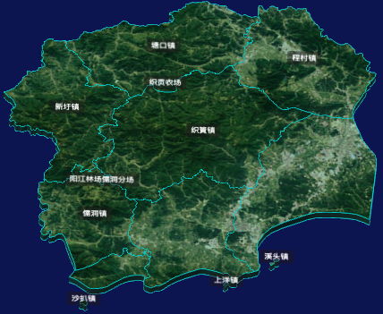 threejs阳江市阳西县geoJson地图3d地图自定义贴图加CSS3D标签